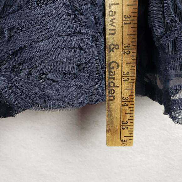 Trixxi Size 5 High Neck Fit & Flare Mini Dress Navy Textured Floral Rhinestone - Picture 8 of 11